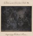 [Reproduction of print, "Le Tasse présenté à la Reine, Femme de Charles IX"]