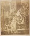 [Reproduction of a Rembrandt etching, "Ecce Homo" ("Christ before Pilate"), original etching dated 1636]