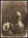 [Still life with teapot, cup and saucer]