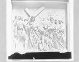 [Art reproduction of bas relief depicting Jesus carrying cross]
