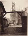 [East facade and Pavillon des Abonnés, during construction of Paris Opéra]