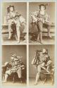 [Men with tankards (uncut sheet of cartes de visite)]