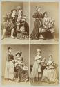 [People in costumes (uncut sheet of cartes de visite)]