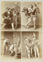 [People in medieval costumes (uncut sheet of cartes de visite)]