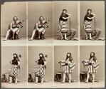 [Opera performers from "La Reine de Saba" (uncut sheet of cartes de visite)]