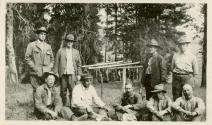 George Eastman and his party on the North Fork of the Buffalo River, Wyoming Trip