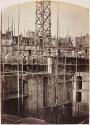 [Stone walls and scaffolds, construction of Paris Opera]