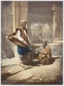 [Turkish water seller and Turkish woman drawing water from a fountain]
