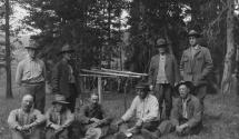 George Eastman and companions at campsite, Wyoming Trip