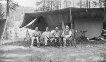George Eastman & companions at campsite, Wyoming Trip