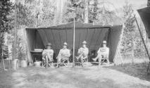 George Eastman & companions at campsite, Wyoming Trip