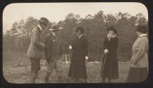 George Eastman and guests outdoors, Oak Lodge Trip