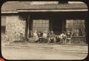 George Eastman and guests on porch, Oak Lodge Trip