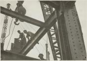 [Steel workers on girder, Empire State Building construction]