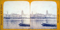 Francfort-sur-Le-Mein - Vue générale de la ville, prise de la rive gauche du Mein.