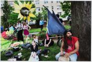 Washington, D.C., Several hundred Occupy D.C. protesters gathered at Malcolm X park (Officially know as Meridian Hill Park) for a day of music, games, and speeches.