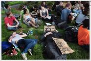 Washington, D.C., Several hundred Occupy D.C. protestors gathered at Malcolm X park (Officially know as Meridian Hill Park) for a day of music, games, and speeches.