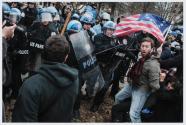 Washington, DC. Occupy D.C. protestors try to resist as U.S. Park Police clear out areas of McPherson Square that will be inspected.