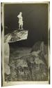 [Anne Brigman standing on Overhanging Rock, Yosemite]
