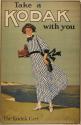Advertisement for Folding Pocket Kodak Camera featuring the Kodak Girl