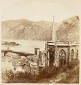[Townscape with hills and steeple]
