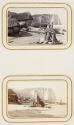 [Page 7: Boats, beach and cliffs at Étretat, France]