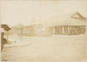 [Train at station]