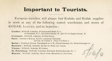 Notice to Tourists regarding international Kodak locations