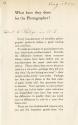 Pamphlet entitled "What have they done for the Photographer?"
