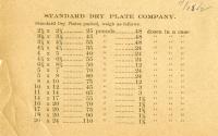 Standard Dry Plate Company weight list
