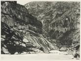 Le cours de l'Aare au dessous du Grimsel, roches polies de gneiss, de granit et de protogine