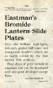 Kodak advertisement for Eastman's Bromide Lantern Slide Plates