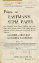 Kodak advertisement for Eastman's Sepia Paper