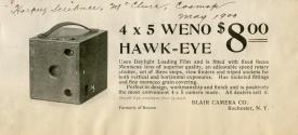 Blair Camera Company advertisement for the Weno Hawk-Eye Camera
