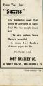 John Bradley Co. advertisement for Success Paper
