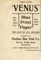 Peerless Blue Print Co. advertisement for Venus Blue Print Paper