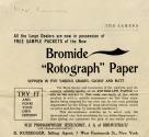 Neue Photographische Gesellschaft advertisement for Bromide Rotograph Paper
