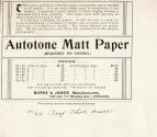 Burke & James advertisement for Autotone Matt Paper