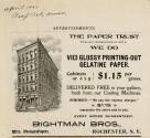 Bightman Bros. advertisement for Vici Glossy Printing-Out Gelatine Paper