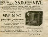 Vive Camera Company advertisement for Vive Mechanical Plate Changing Cameras