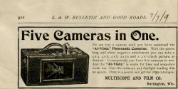 Multiscope & Film Co. advertisement for Al-Vista Panoramic Cameras