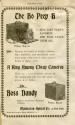 Manhattan Optical Co. advertisement for the Bo Peep B & Boss Dandy Cameras
