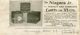 Advertisement for the Niagara Jr. Camera
