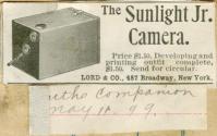 Lord & Co. advertisement for the Sunlight Jr. Camera