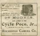Rochester Camera Co. advertisement for the Cycle Poco Jr. Camera