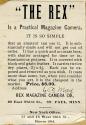 Advertisement for the Rex Magazine Camera