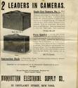 Manhattan Electrical Supply Co. advertisement for Eagle Eye No. 1 & Poco Special Cameras