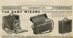 Manhattan Optical Co. advertisement for the Baby Wizard Camera
