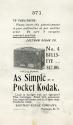 Kodak advertisement for the No. 4 Bulls-Eye Camera