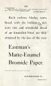 Kodak advertisement for Eastman's Matte-Enamel Bromide Paper